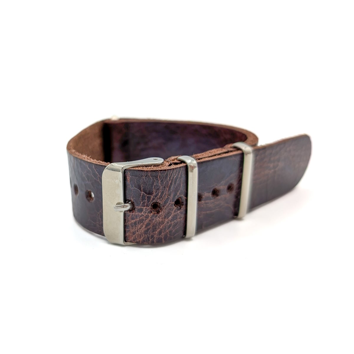 Bracelet NATO Classic cuir marron