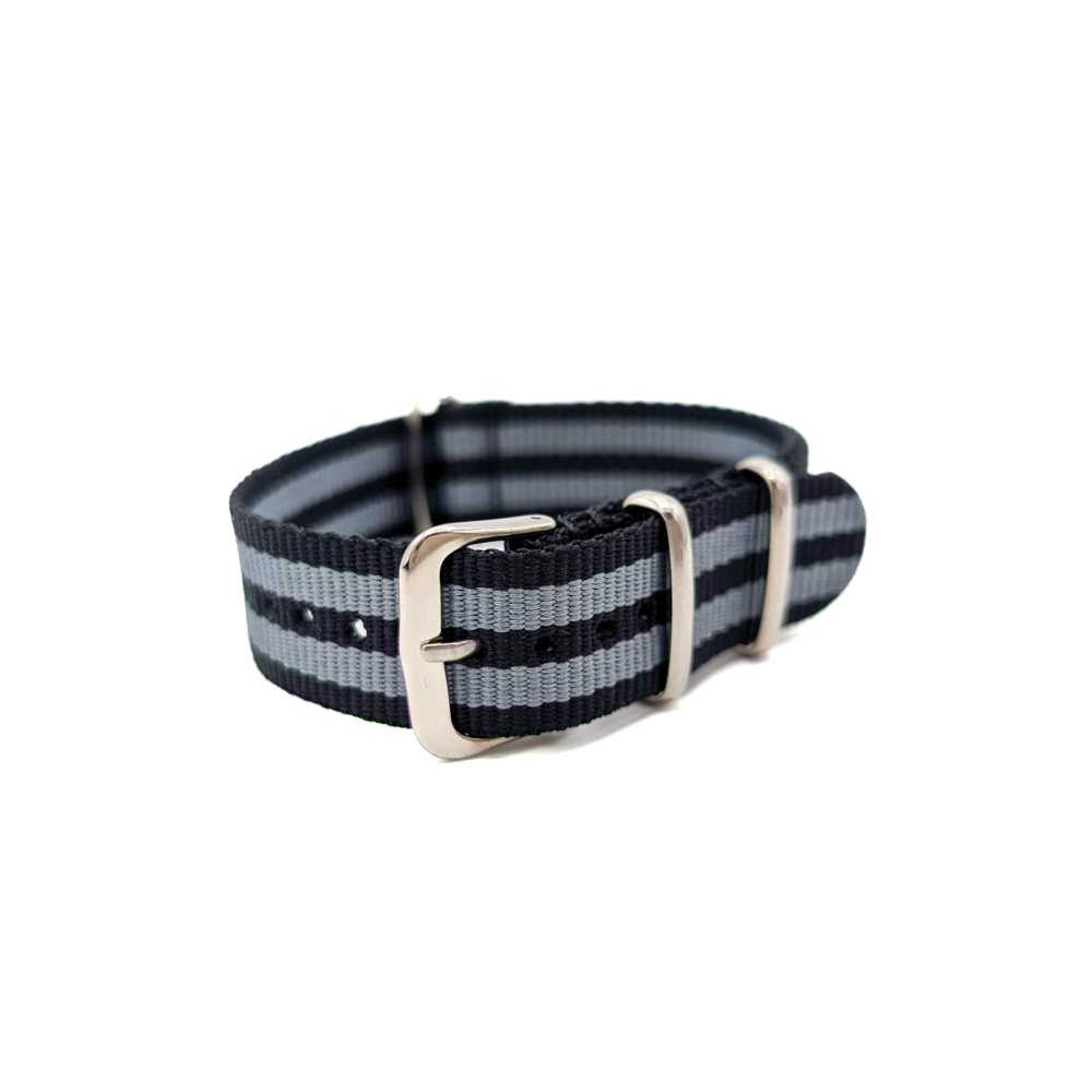 Bracelet NATO James Bond BNMJB gris et noir