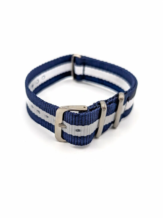 Bracelet NATO Marine Blanc et Bleu BNMBB