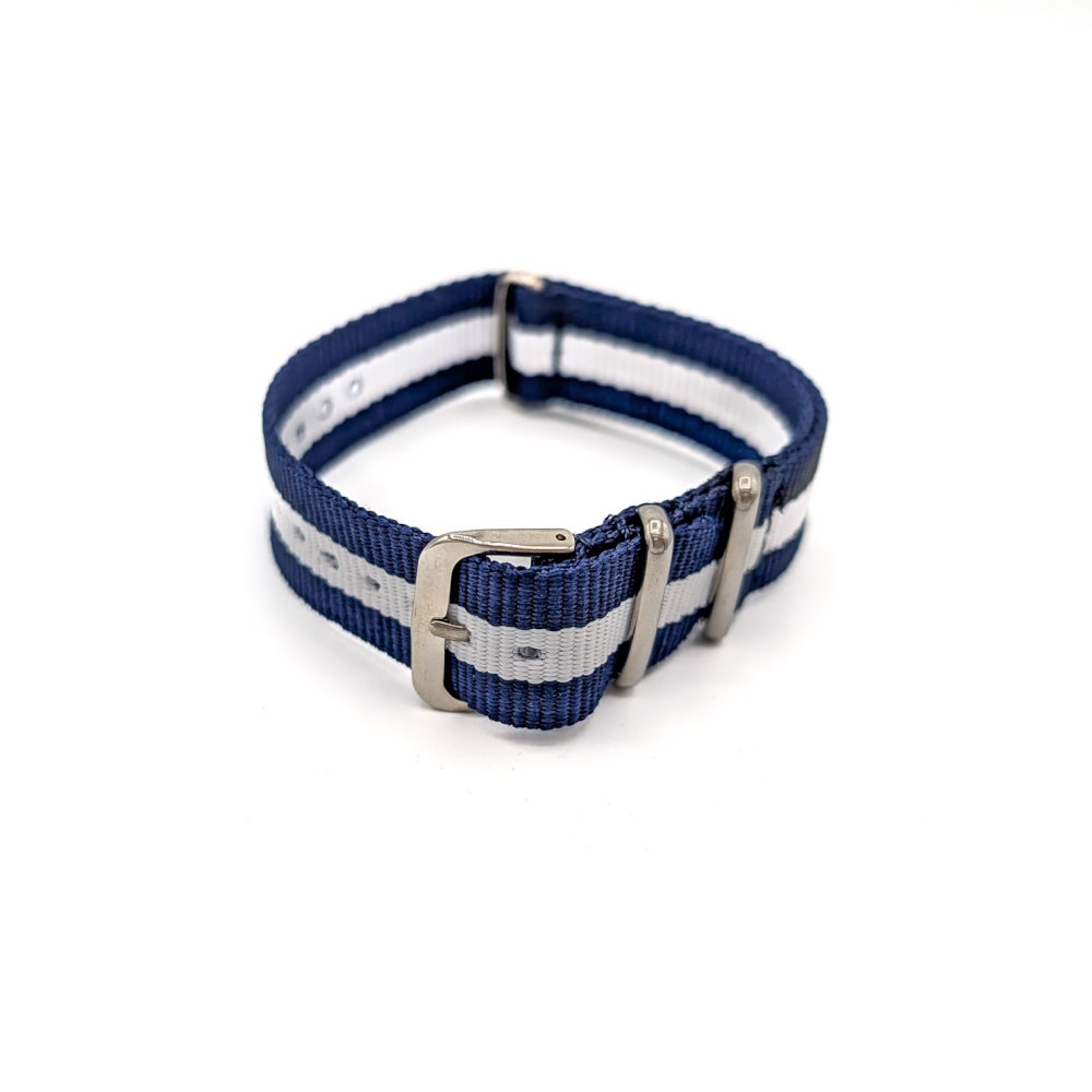 Bracelet NATO Marine Blanc et Bleu BNMBB