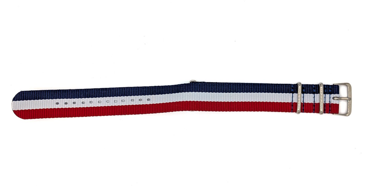 Bracelet NATO Tendance bleu, blanc et rouge BNTBBR