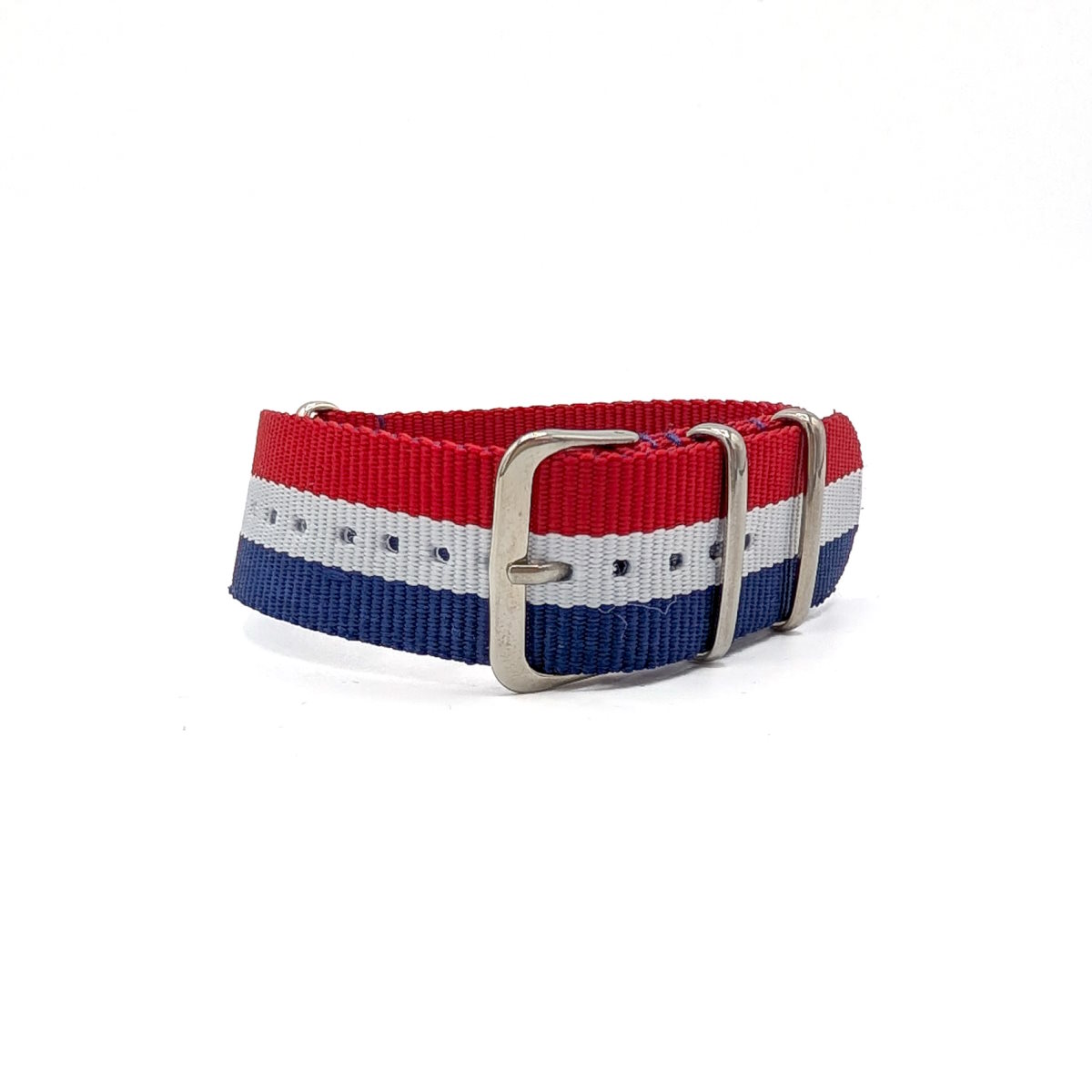 Bracelet NATO Tendance bleu, blanc et rouge