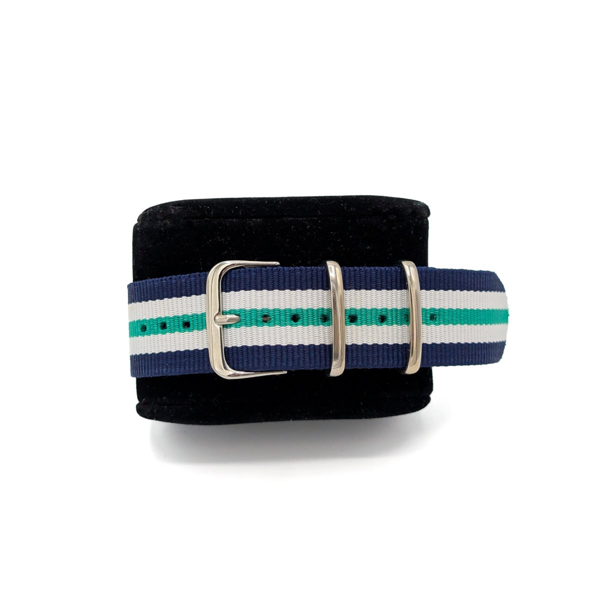 Bracelet NATO montre Tendance bleu, blanc et vert