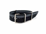 Bracelet Nato Classic noir avec des bandes grises