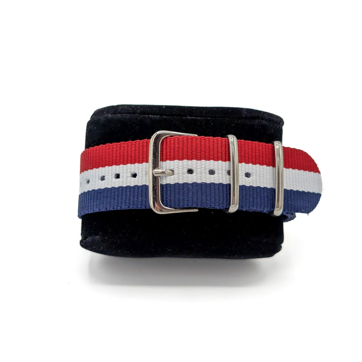 Bracelet montre NATO Tendance bleu, blanc et rouge