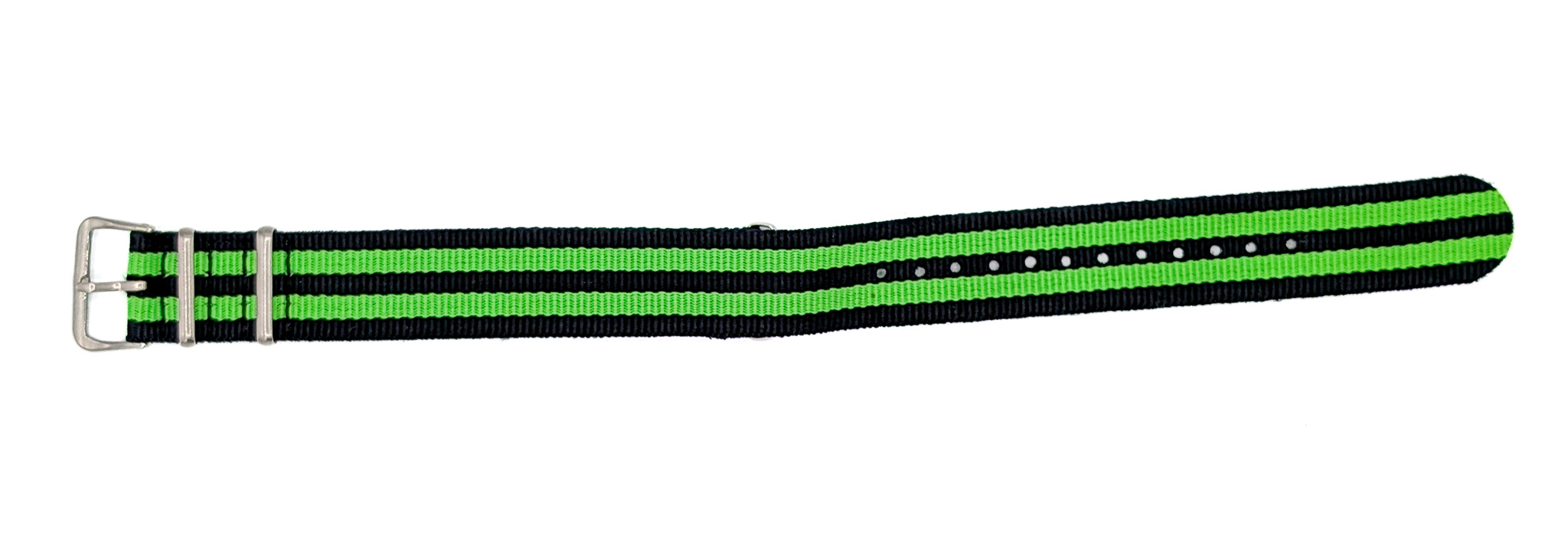 Bracelet NATO rayé noir et vert