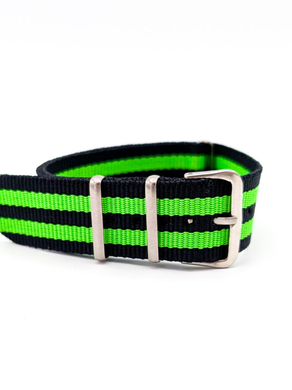 Bracelet montre NATO noir et vert